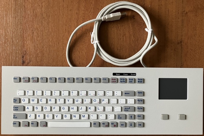 TKG-083b-TOUCH-MODUL-USB-US Силиконовая клавиатура с алюминиевой панелью с интегрированной сенсорной панелью, модульная версия, 83 кнопки, английская раскладка, IP65, USB