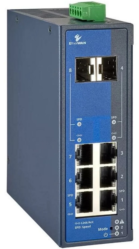 Управляемый промышленный Ethernet-коммутатор серии SmartE; 6 x 10/100BASE-T(X) +2 x 100BASE SFP