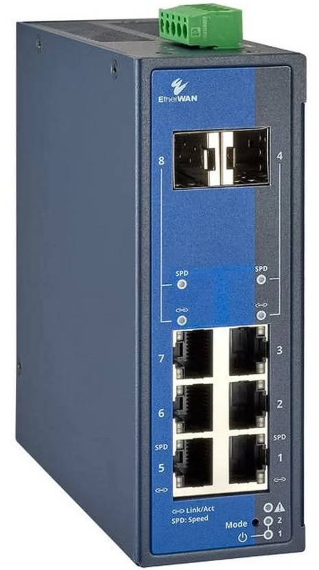 Управляемый промышленный Ethernet-коммутатор серии SmartE; 6 x 10/100/1000BASE-T(X) + 2 x 100/1000BASE SFP