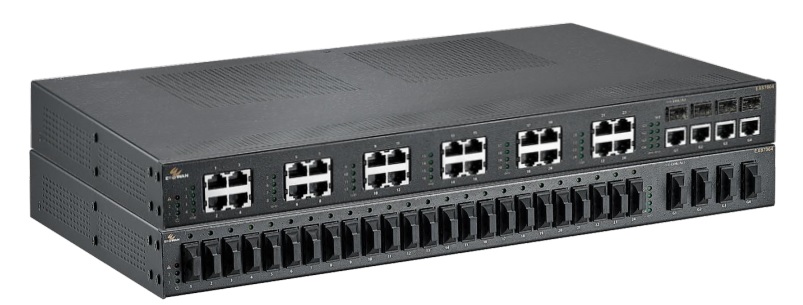 EX27/87000 - управляемые комбинированные коммутаторы Fast+Gigabit Ethernet формата 1U 