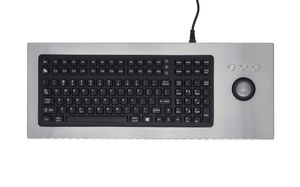 Промышленная клавиатура iKey DT-2000-TB в металлическом корпусе с 38-мм трекболом Промышленная клавиатура iKey DT-2000-TB в металлическом корпусе с 38-мм трекболом